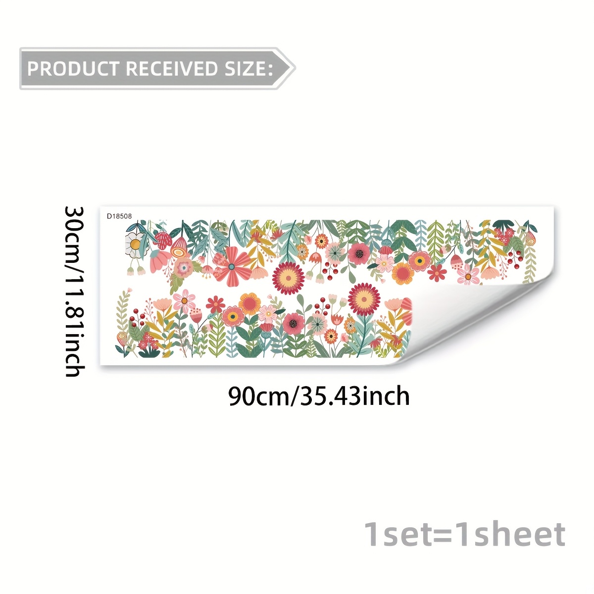 E-shop Blumenmuster Kreativer Frühling Sommer Statik Glas Aufkleber Doppelseitig Fenster Glas Dekor Aufkleber D18508