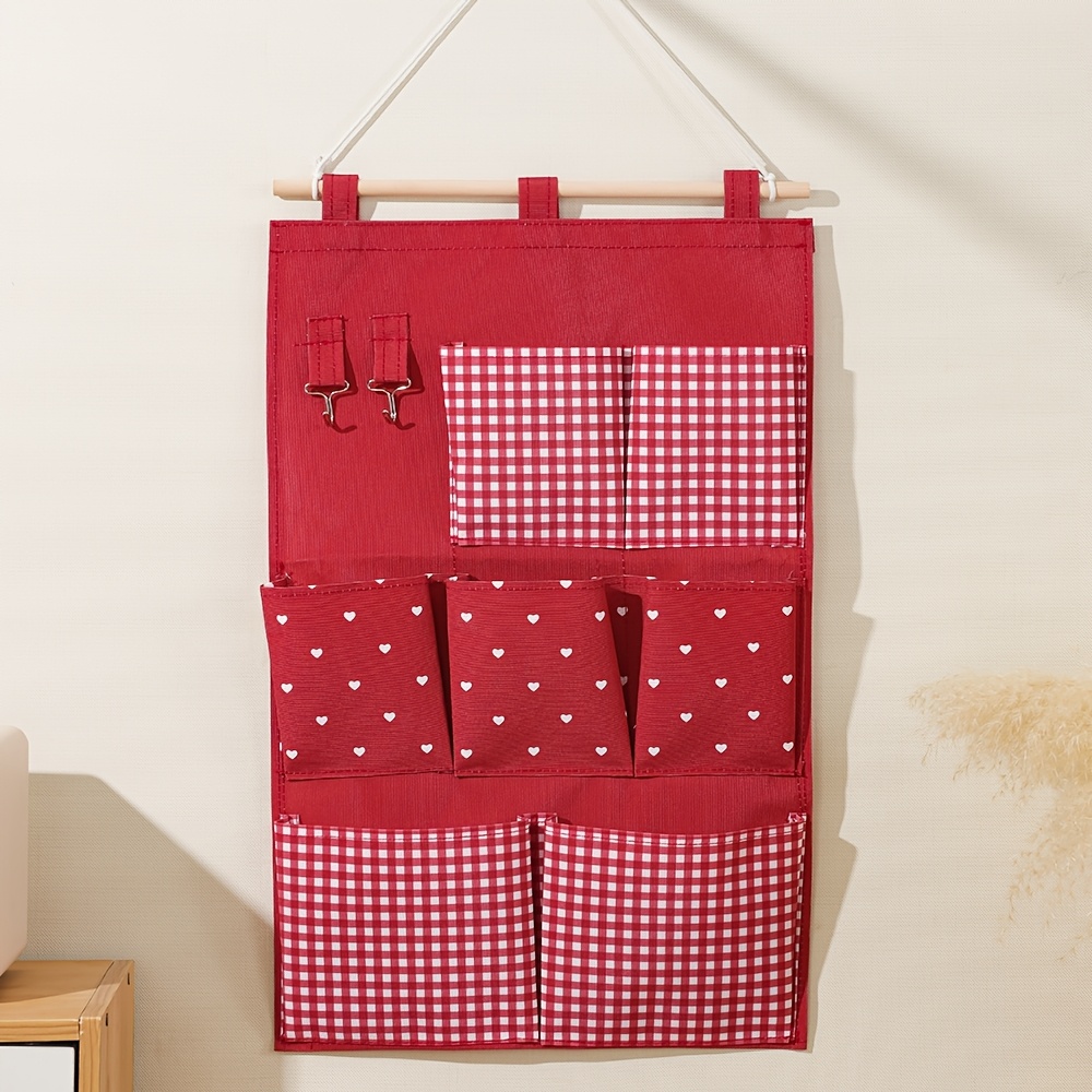 TEMU 7-, 1pc Fabric Jewelry Storage Hanging Bag, Suitable For Bedroom, Living Room, Behind The Door, Wall-mounted Storage Hanging Bag, , Storage