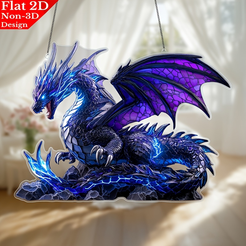 

1pc, 2d Flat Acrylic, Suncatchers, Garden Suncatchers (11.8" X 8.8"), Hanging Decoration, A Touch Of To , Game Room, Living Room, Or , A For Dragon Enthusiasts