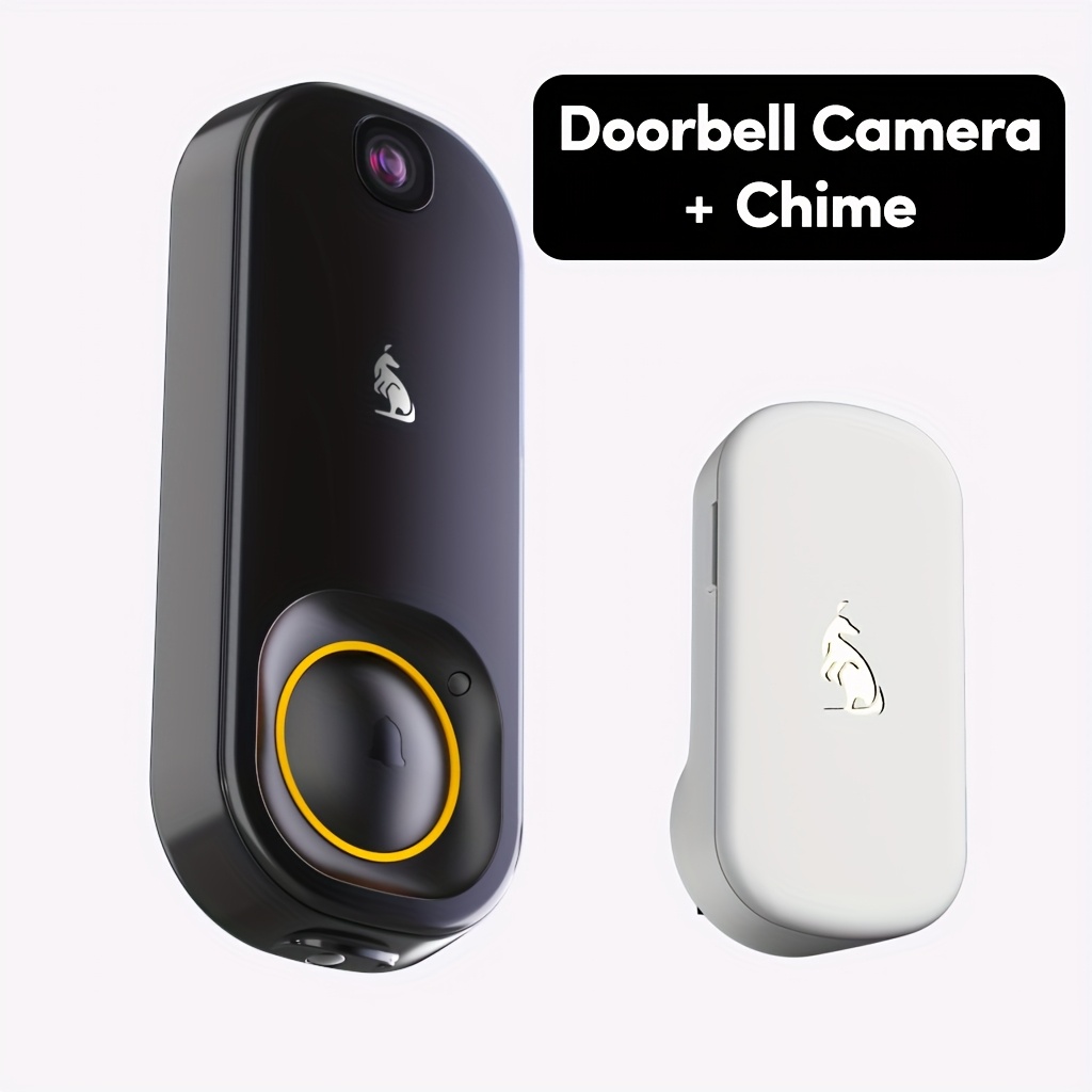 TEMU Doorbell Camera Wireless + Indoor Chime, 2 Products And Batteries Inside, 2.4g Wi-fi, Hd Camera, Motion Detection, Night Vision, App