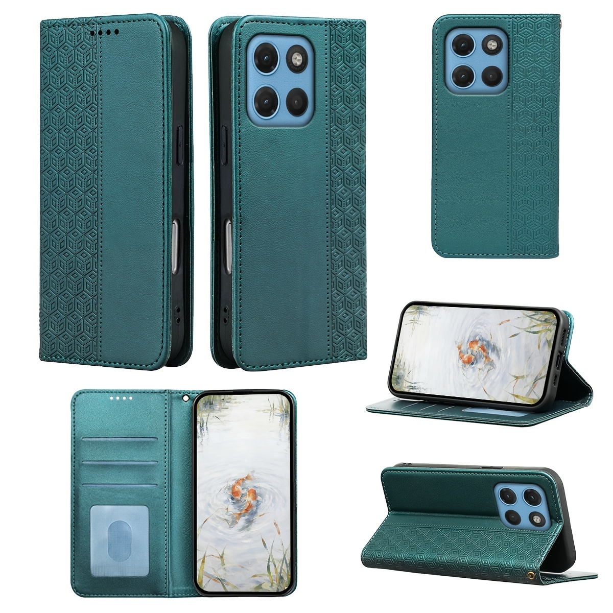 phone case suitable for moto g15  17 g17 power flip phone   with stand three slot design for storing cash credit card photos minimalist fashionable   in   innovative festival gift for parents