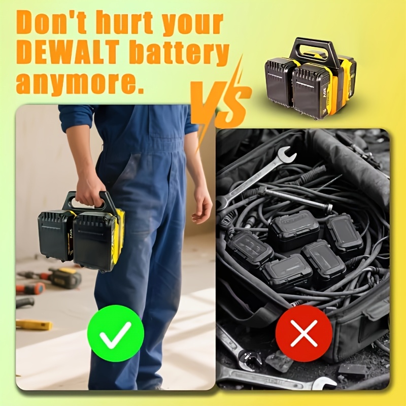 TEMU Suitable For 18v/20v Battery Protection Battery Holder, Battery Storage Box, Handheld Sturdy And Portable, Convenient And Lightweight Carrying