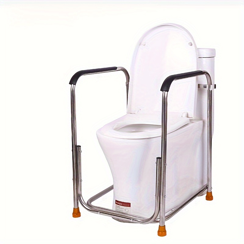 stainless steel toilet safety frame with armrest no drill heavy duty bathroom support for elderly disabled fit details 3