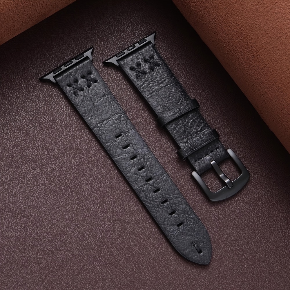 Image of Leather Bands Compatible With Watch Band 44mm 40mm 41mm 42mm 45mm 46mm 49mm Premium Leather Replacement Band For Iwatch Ultra 10 6 5 4 3 2 1