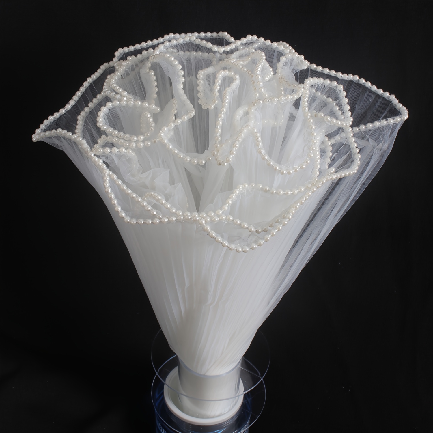 TEMU 1 ensemble de filet à bordure perlée, , motif macaron en blanc, champagne et violet, emballage pour , matériau décoratif pour fleurs