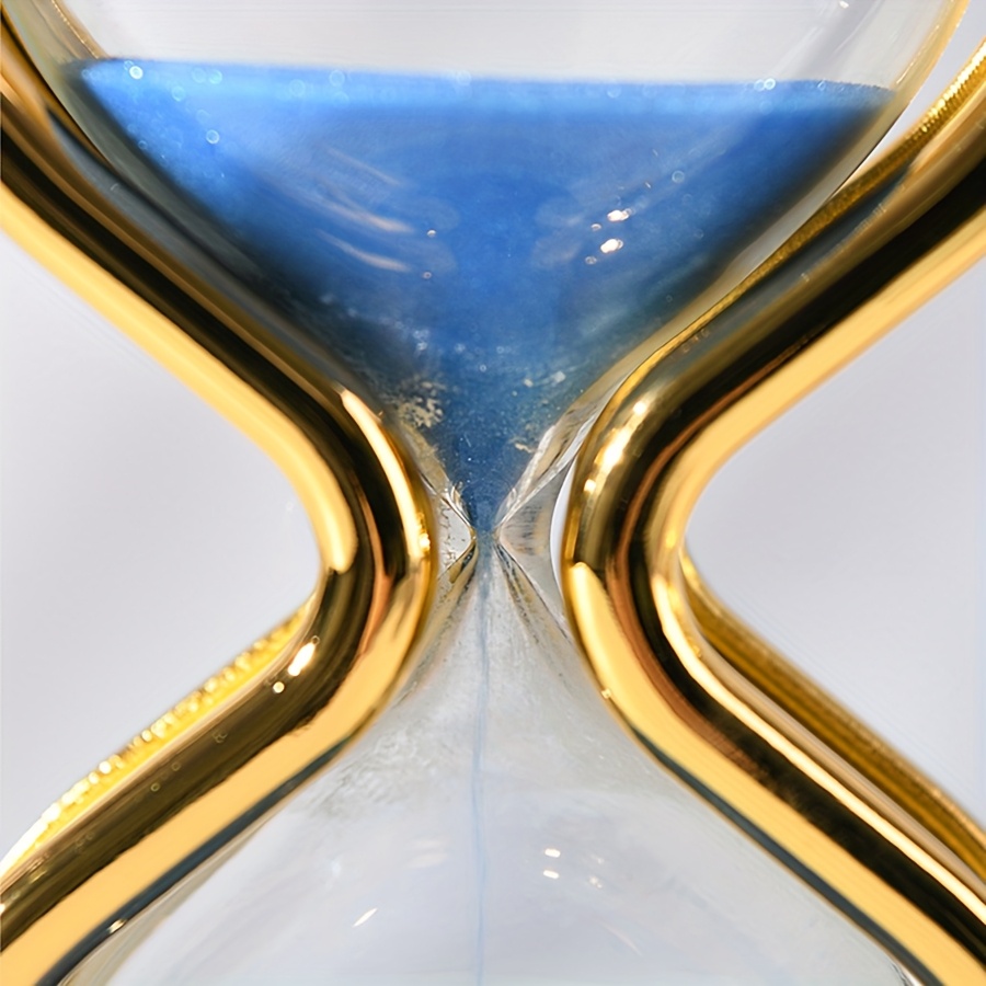 Modern Golden Hourglass Timer with Colorful Sand