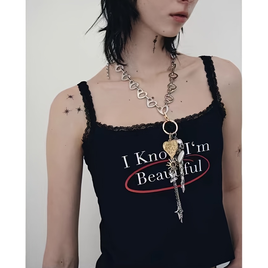Personalized Heart Tassel Clavicle Necklace, Multi-Functional