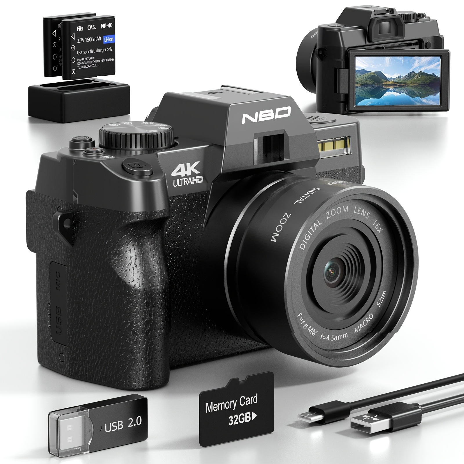 Flip Screen Vlog Camera Beginner Nbd Digital Camera Photography