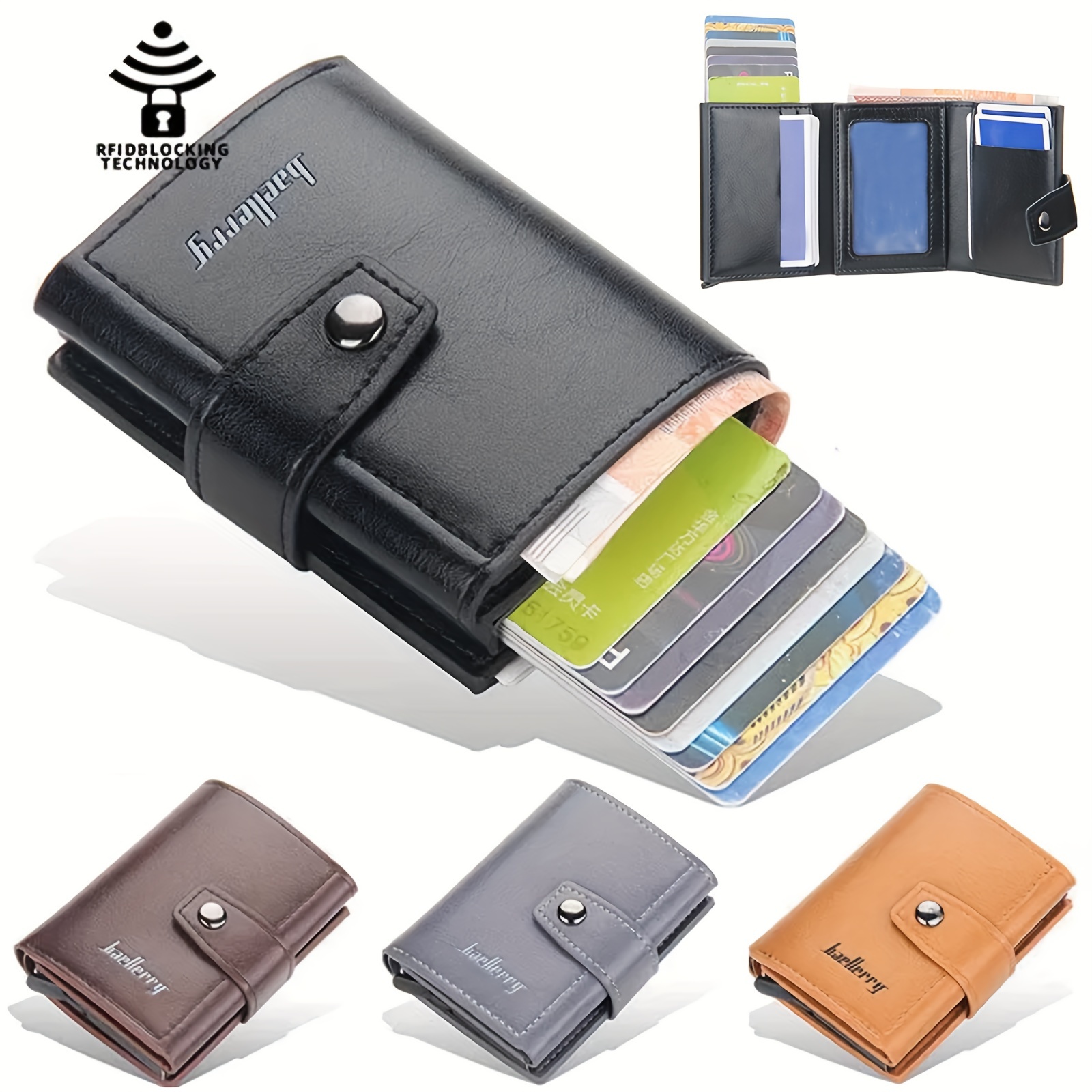 

1pc Jjyy Rfid Blocking Wallet, Premium Leather, Vintage Short Design, Fashionable & , With Rfid Protection For Credit Cards & Security, For , Ideal For Travel & Business