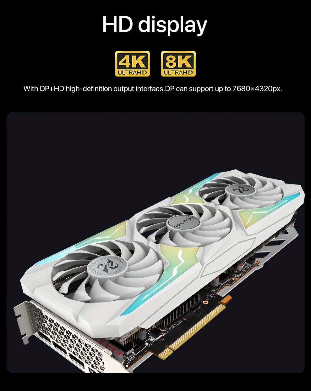 gaming 3070 8g graphics card gddr6 rgb lighting Temu