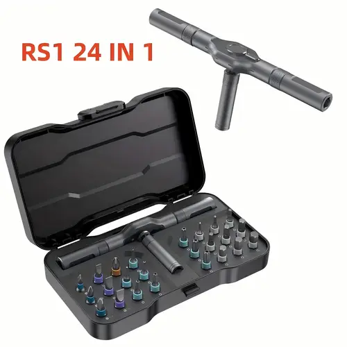 multi function ratchet screwdriver kit 24in 1 magnetic screwdriver set with removable t ratchet handle for maintenance electronics and bicycles