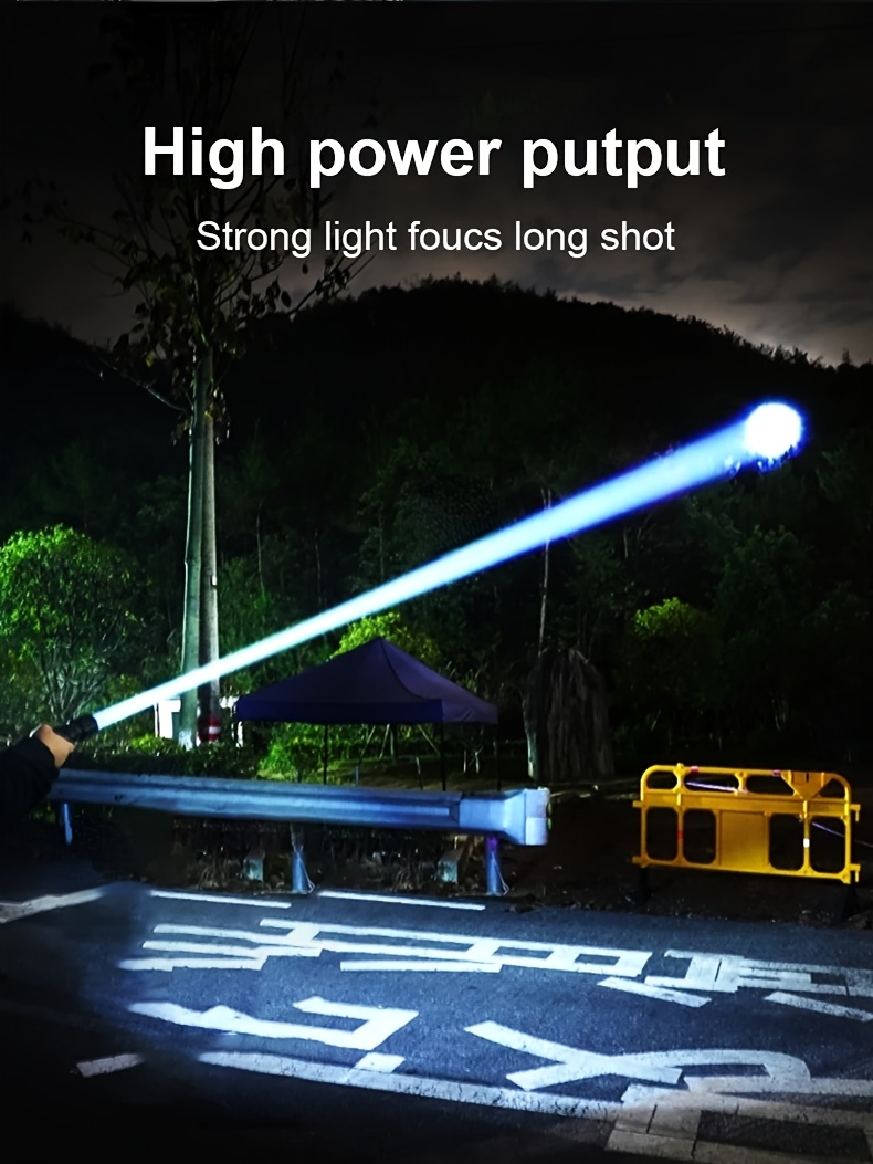 powerful led adjustable telescopic flashlight with  , usb charging, large capacity battery, multiple   switchable, suitable for going out, patrolling, camping, fishing, mountaineering, gifts, emergency use details 2