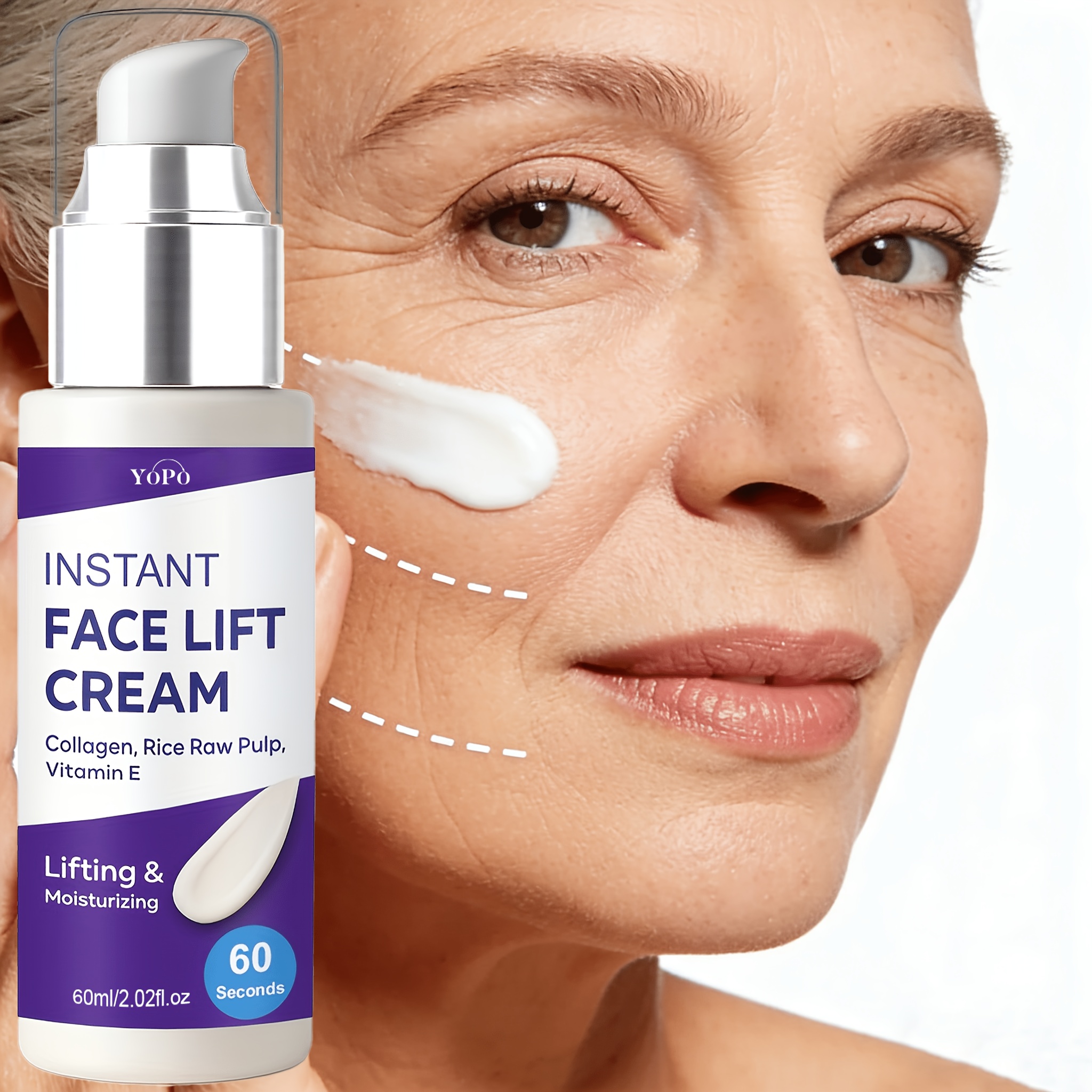 Image of [ Lift Cream] Collagen Lift Cream - Tightens & Light Beige, & Wrinkles, Alcohol-free Suitable For All Light Beige Types., Wrinkle, Skincare, Lightweight Formula, Smooth Texture