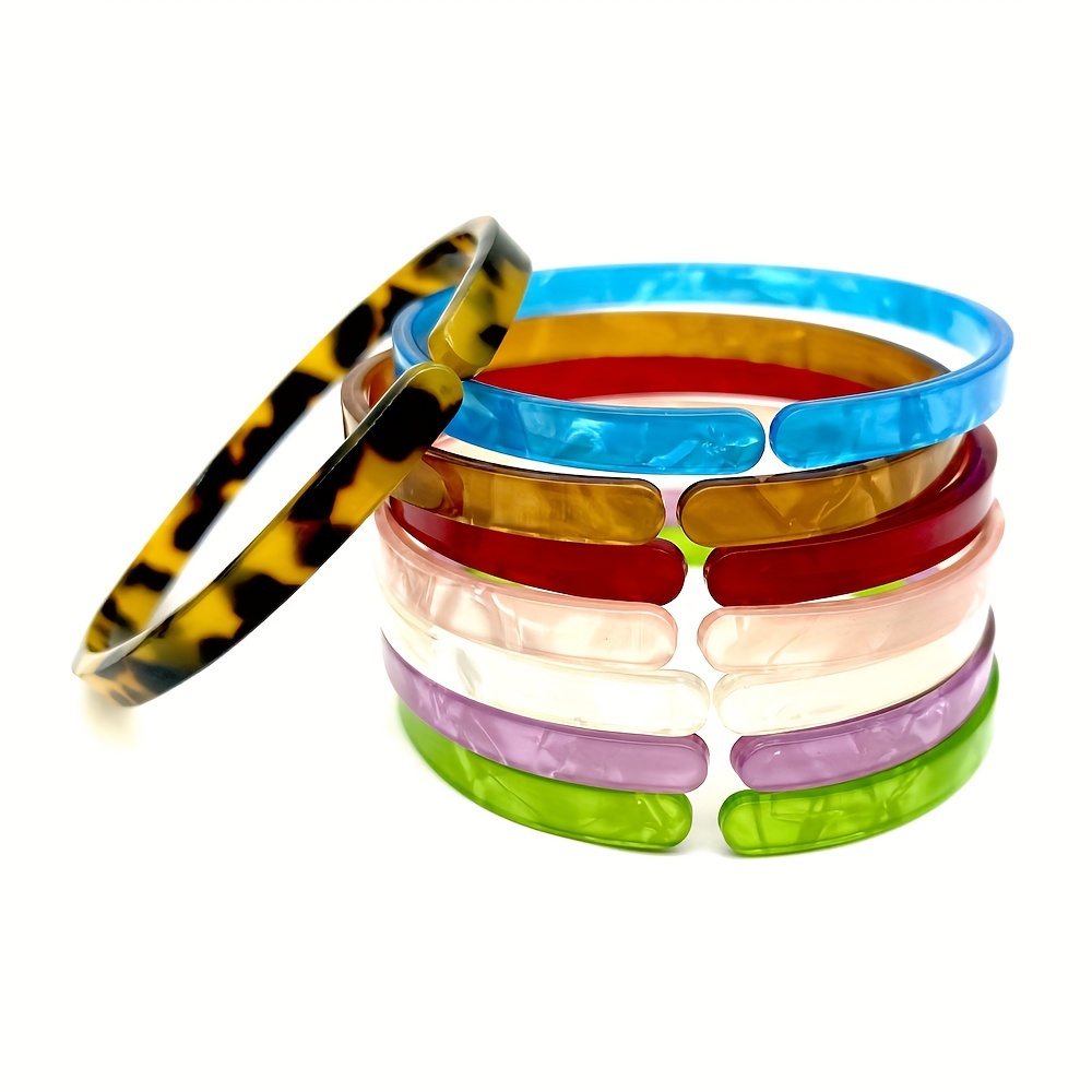 

Acrylic Open Cuff Bracelet - Lightweight, Casual Attire &