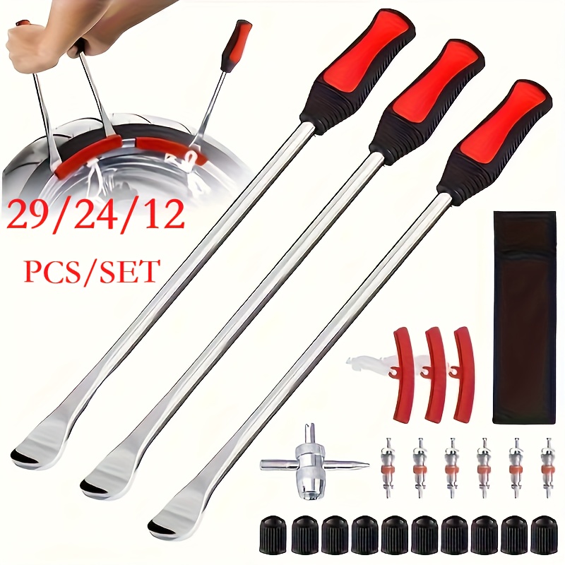 TEMU 29/24/12pcs Extended Tire Lever Set Car And Motorcycle Lever Tool Spoon Tire Repair Tool