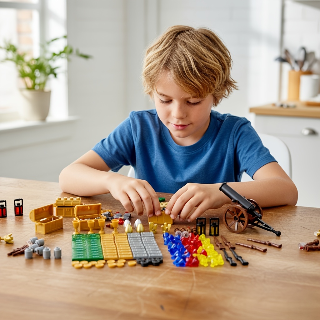 Treasure Chest Gemstone Building Blocks DIY Toys with Money Pattern