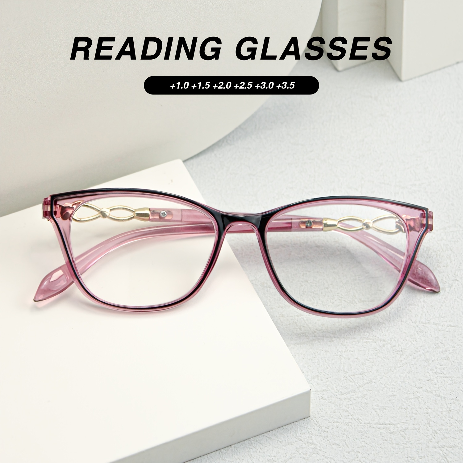 2pcs High-End Cat Eye Frame Reading Glasses Set