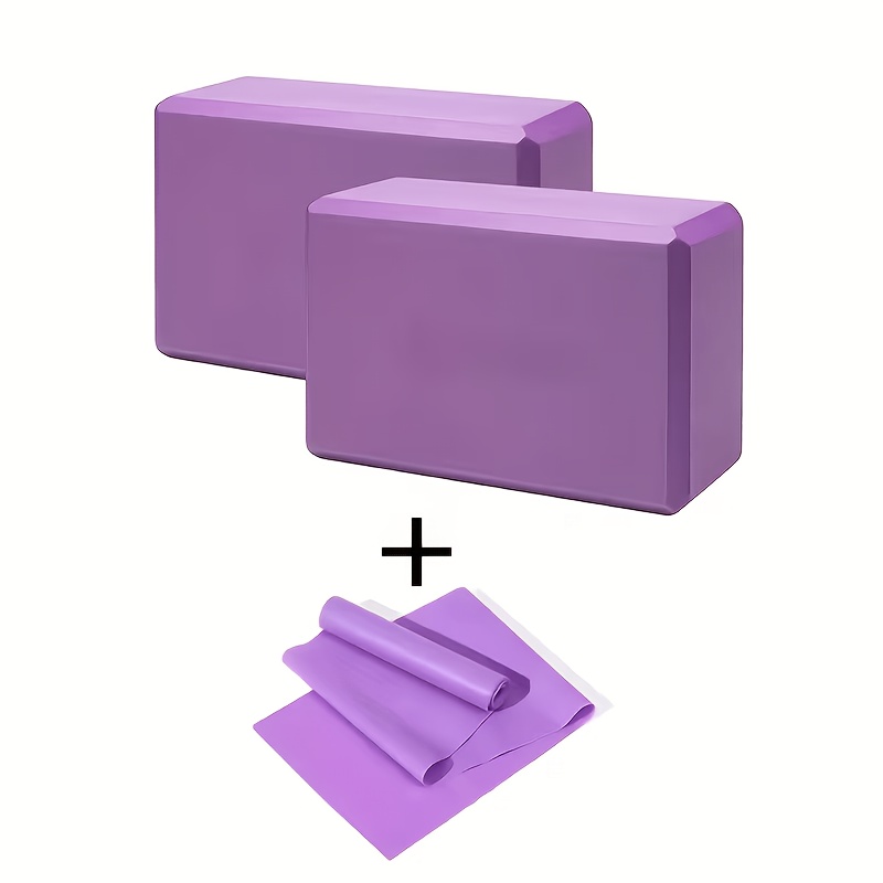 TEMU Set da 3 pezzi con due tappetini + di resistenza. Tappetino in materiale EVA ad densit�, di resistenza elastiche in materiale TPE. per yoga per