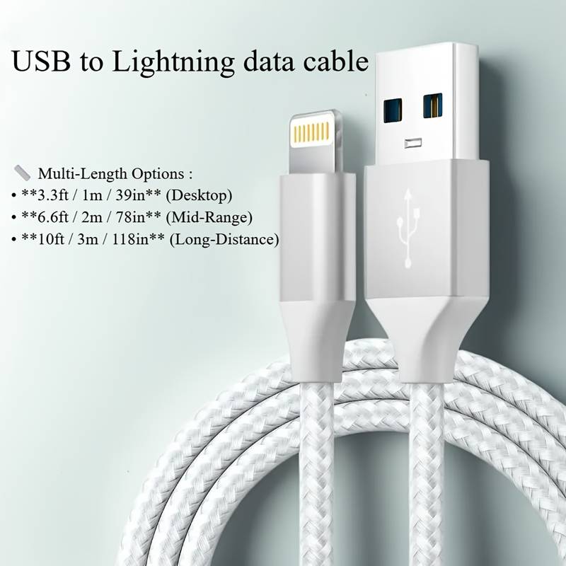 Chargeur USB-C 20W Rapide + Câble 2m Pour IPhone – Compatible IPhone 14, 13, 12, 11, SE, X, 8, Etc.