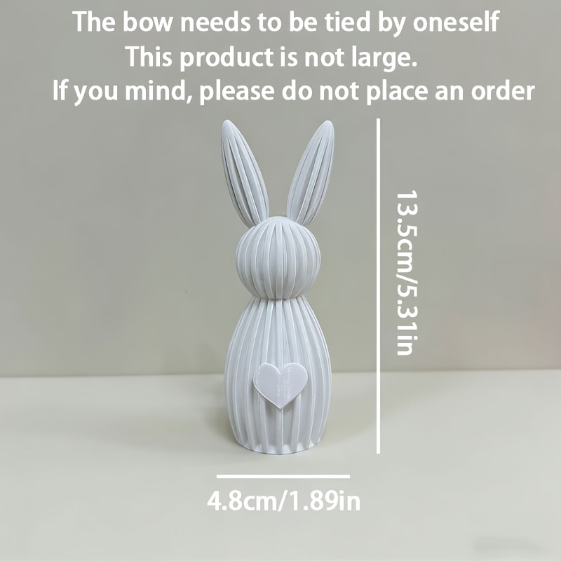 A Cute And Creative Rabbit Figurine Made Of Durable Plastic, Perfect For Spring Table Decoration, Suitable For Easter, Valentine's Day, And Or Home Party Decor