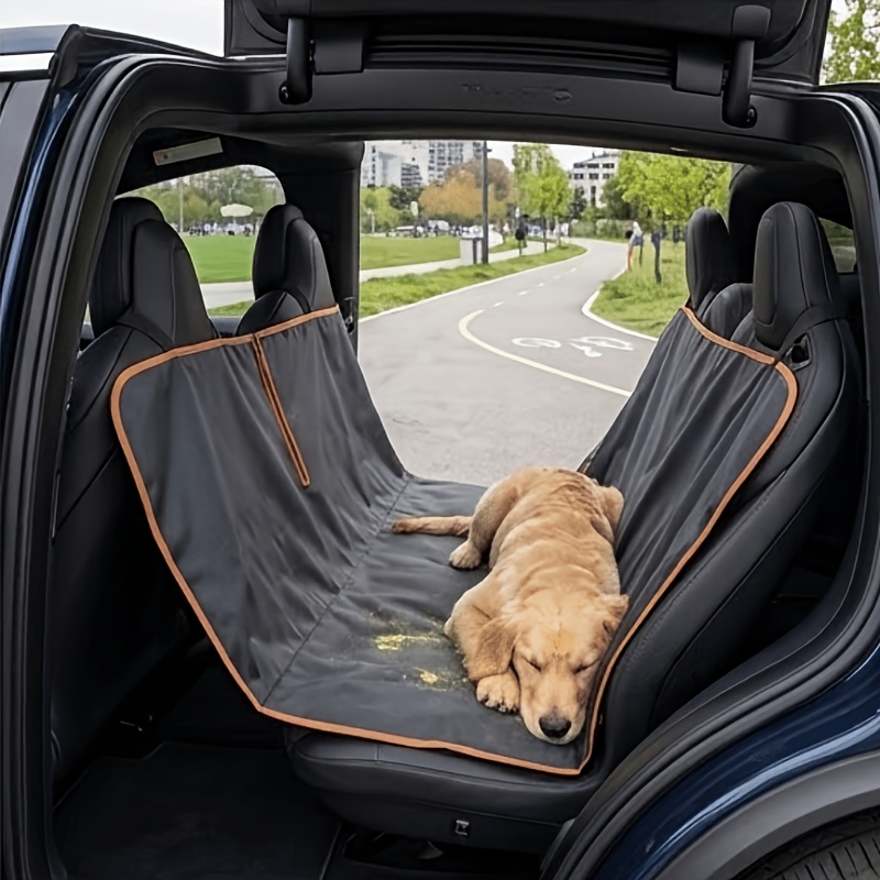 TEMU Dog Car Back Seat Cover With Middle Zipper, Proof Pet Car Seat Protector Full Side Coverage, Full Coverage Car Seat Protector For Suv Sedan,