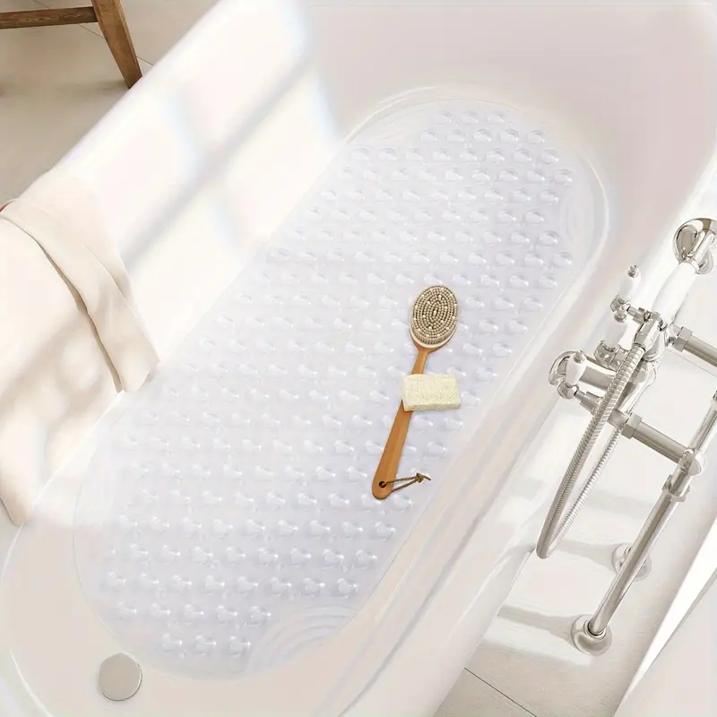 premium pvc non slip bathtub mat with massage design washable 15 7 x 34 6 suction cups for secure placement christmas halloween gift decoration Product details 0