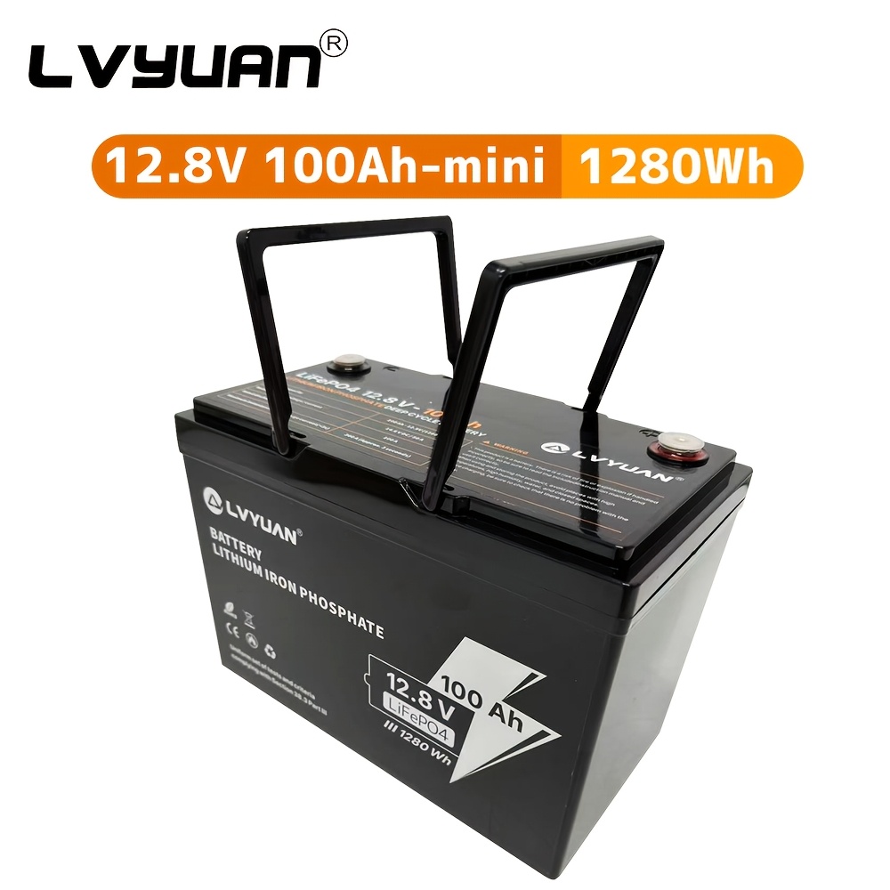 Image of Premium Lvyuan 12v 100ah Iron Phosphate Lithium Featuring 1280wh And A 120a Bms, Supports Series/parallel Connection, Deep Cycle Lithium Battery, Used In Systems, Rvs, Boats, Trolling Motors, Off-.