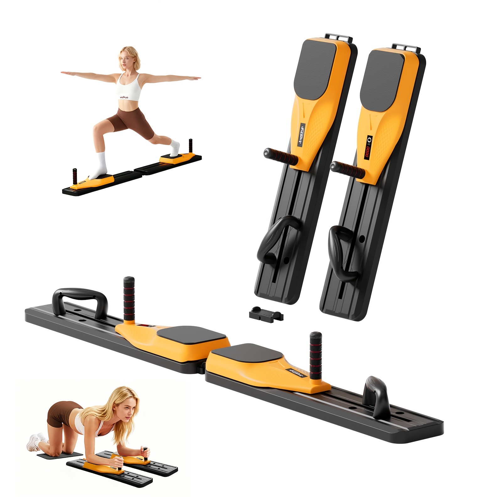 Image of Morfone Orange Multifunctional Detachable Pilates Board, 1pc Design, Non-electric, Full Body Multi- Workout, 15 Lb Strong Rebound Resistance Band, Safe And Non-slip Design, Essential For Home Fitness