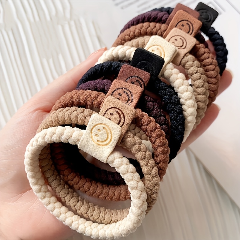 

10pcs Soft & Stretchy Hair Tie Set - Cute & , Solid Color Bands For Casual Ponytails