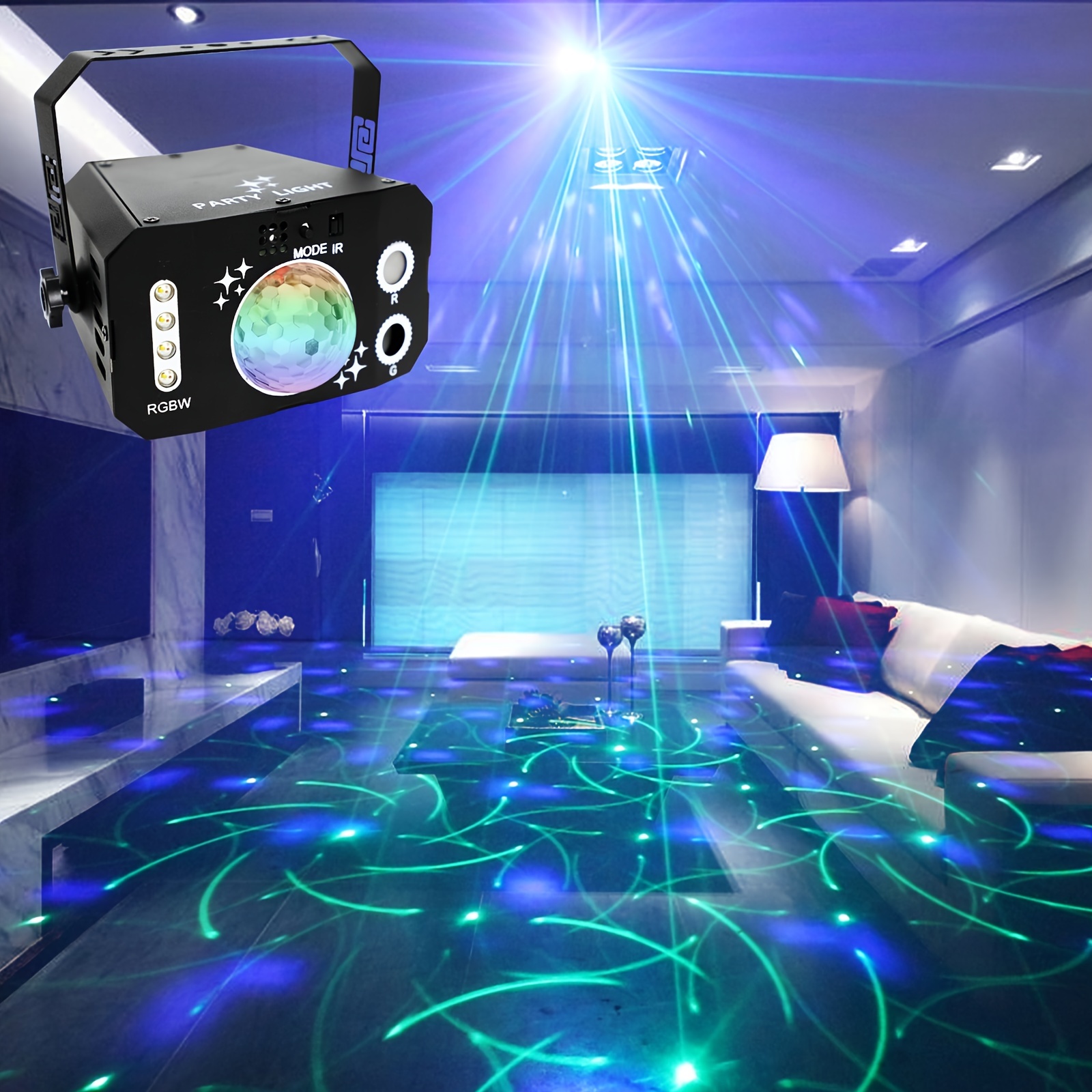 Discolicht Partylicht, LED RGB Licht DJ Projektor Musikgesteuert