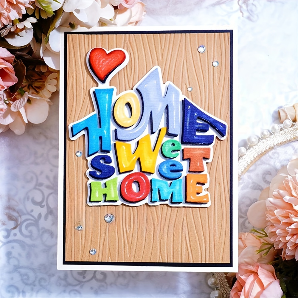 

Sweet Home Blessing Word Metal Cutting Dies - Diy Scrapbooking & Card Making Embossing Stencil, Perfect For Housewarming