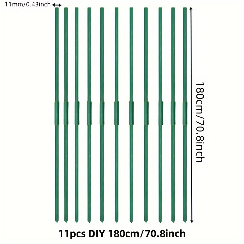 

Diy 180cm/70.8inch Stakes And Set, Stakes Stakes Frame Plastic Metal Poles For , , And Plants - Includes 22 Stakes And 11