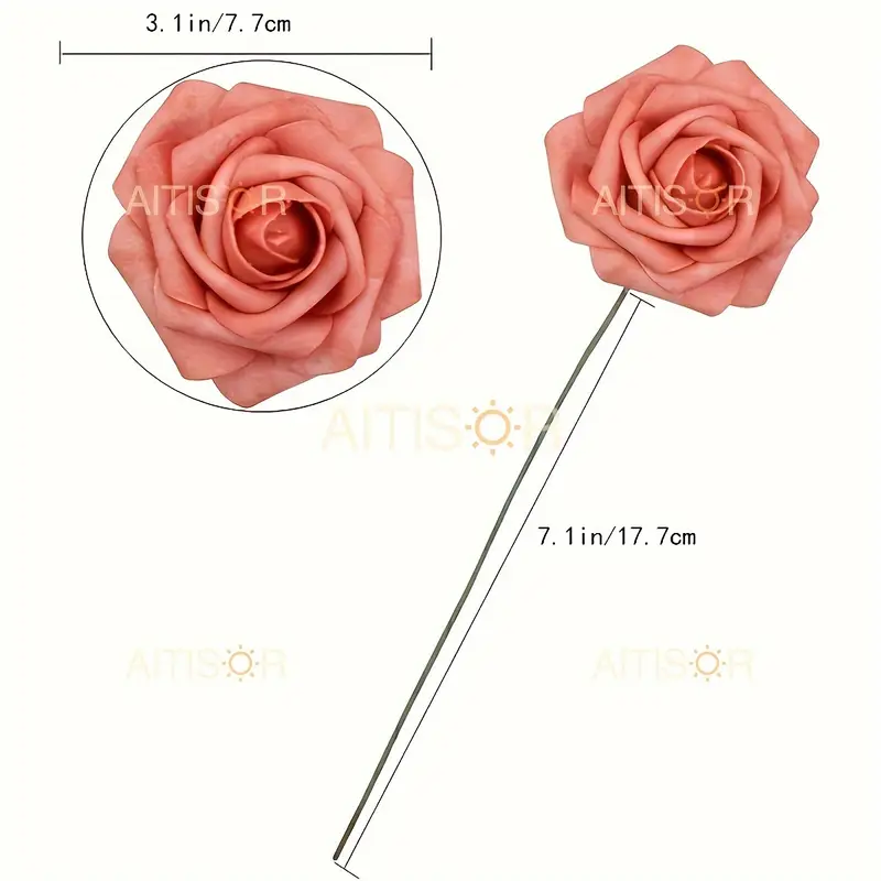25 Pezzi Fiori Artificiali Che Sembrano Veri In Schiuma E Rose With Stems For Diy Wedding Bouquets Bridal Shower Centerpieces Party Decorations For Wedding Party P 37984002 - Foto 8