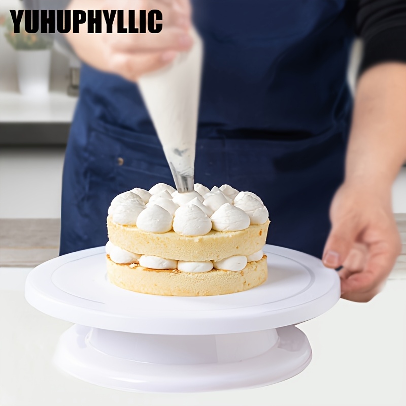 

Yuhuphyllic 360° Rotating Cake Decorating Turntable - Sturdy Plastic Stand For Baking And Icing, Home Kitchens, Yuhuphyllic