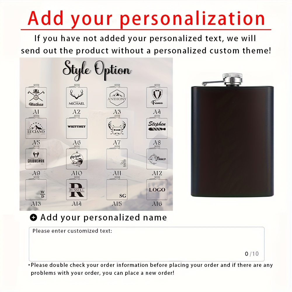 TEMU Personalized Stainless Steel Flasks, Engraved Flasks, Gifts For Him, Engraved Gifts For Men, Gifts For , Presents For The Groom, The Best Gifts