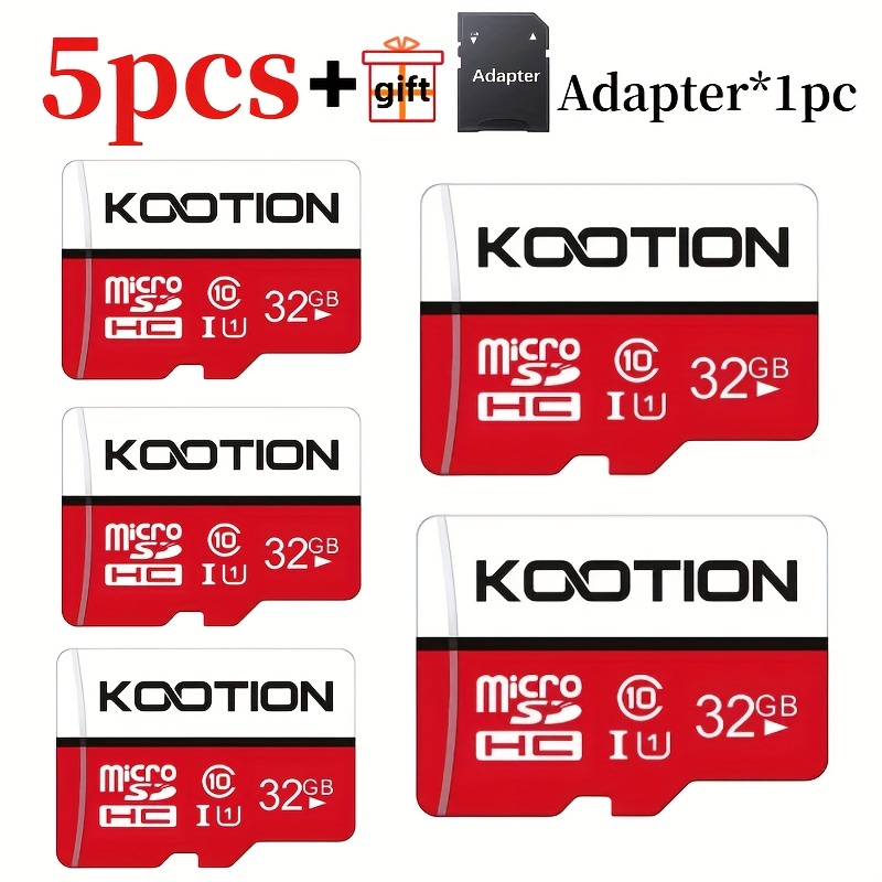 Kootion 5-pack 32gb Micro Sd Card, Class 10 Microsdhc Flash Memory Card With Adapter Uhs-i, Full Hd, C10 Tf Card For Smartphone