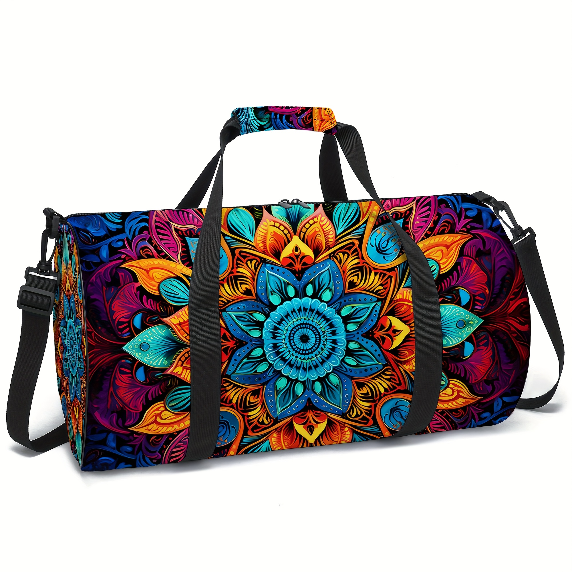 Pattern Travel Bag, Smooth Polyester Fabric, Clothing Storage Bag, Ideal For Back-to-school, Camping, And Travel