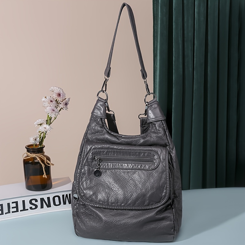 Moqueta Convertible para Mujer/Bolso de Hombro/Tote - Cierre con Cremallera, Compartimento Espacioso, Ligero para Trabajo y Viaje - Disponible en Blanco, , Rojo, Gris - Bolso Minimalista, Bandolera, Textura Suave