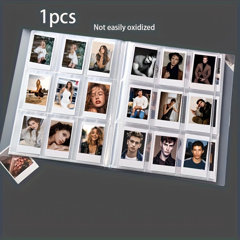 TEMU 1pc Photo Album, Small Card Collection Album, Transparent Plastic Photo Album With 288 Slots - Square K-pop Theme Memory Album, Suitable For