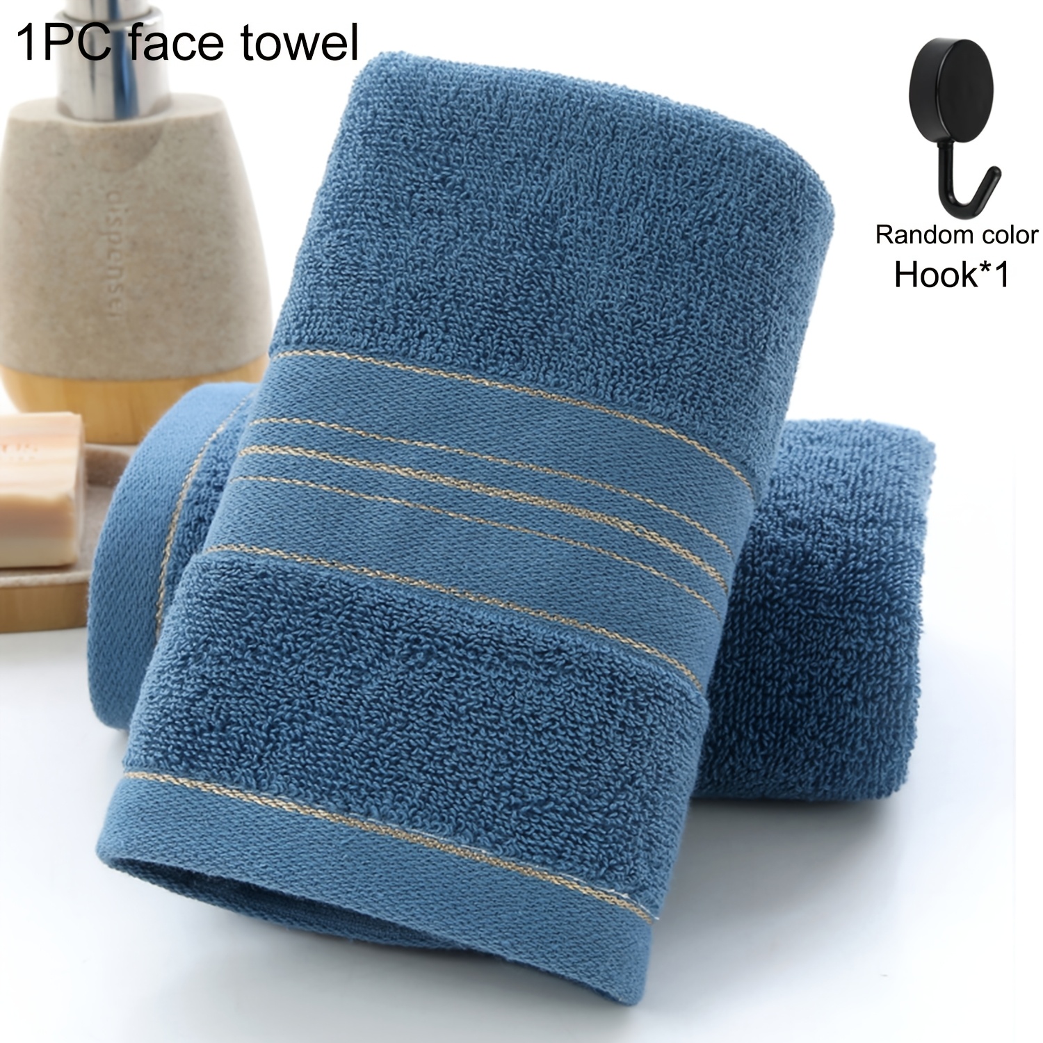 TEMU 1pc 100% Cotton Quick Towel, Soft Cotton Hand Towels, Multipurpose, Absorbent, Premium Towels