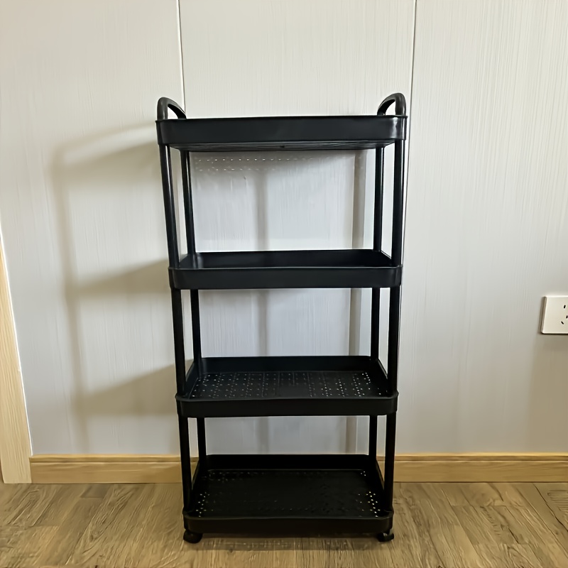 suitable for 12 months and up heavy duty 4 tier rolling storage cart all terrain wheel mobile organizer compact space saving design sturdy plastic construction suitable for home   garage requires simple assembly multi layer Product details 2