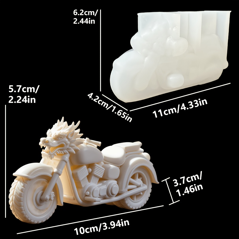 TEMU Resin Silicone Mold A Dragon-shaped Motorcycle Candle Silicone Mold, The Direction Of The Motorcycle Is A Dragon-shaped Silicone Mold, Evil