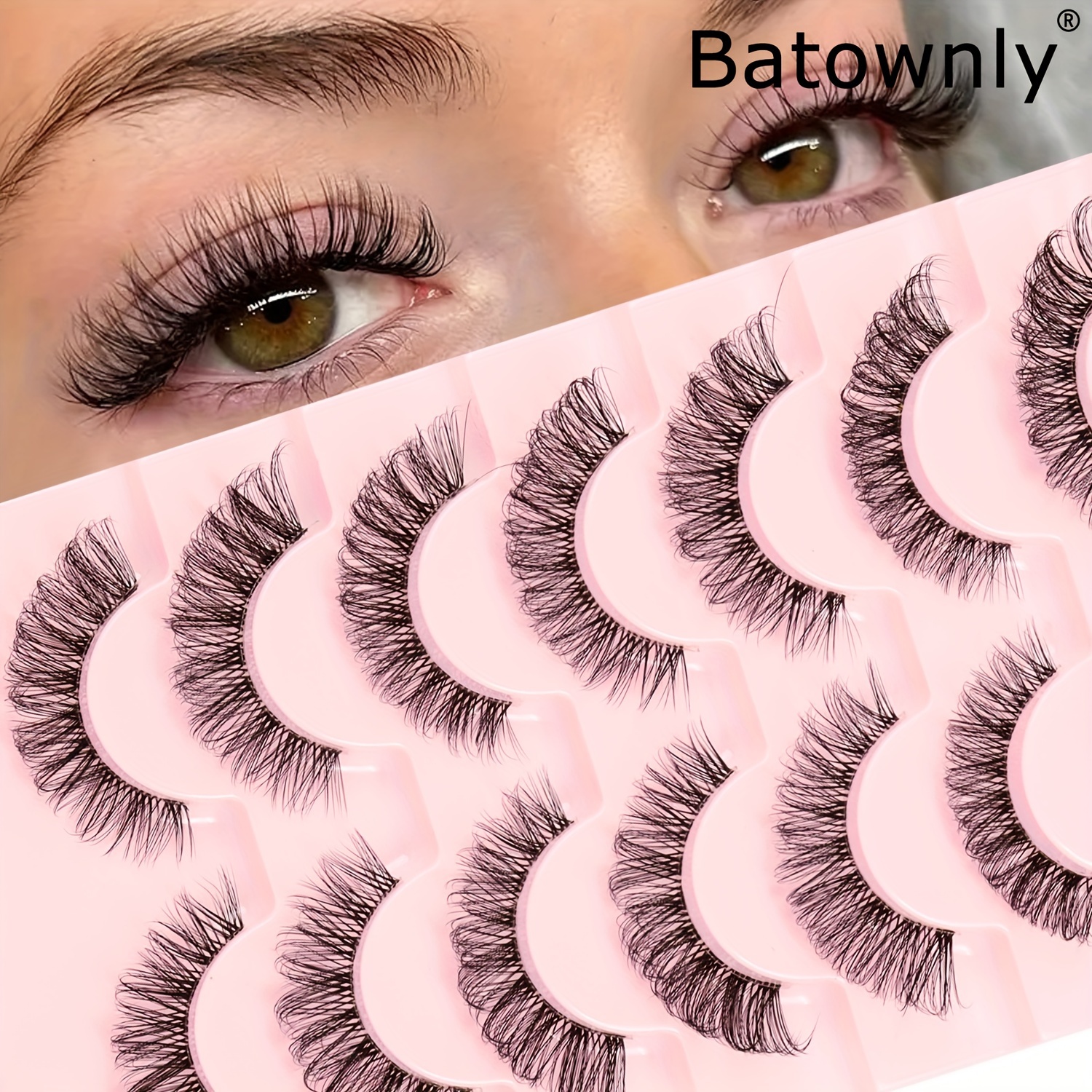 7 Pairs 6d Mink Eyelashes - Super Fluffy & Wispy With Cat Eye Effect, D , 8-15mm - Dramatic Look False Lashes Extension For Eye Makeup, Eyelash Accessories
