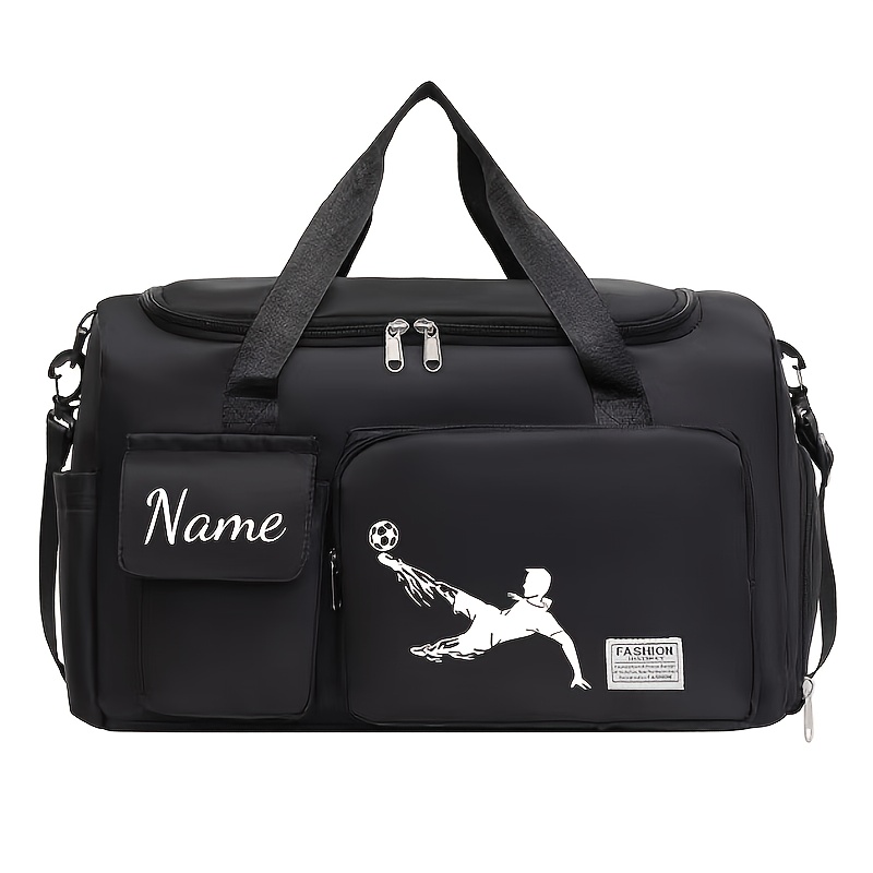 TEMU Customizable Large-capacity Fitness Tote Bag - A Multifunctional Travel Bag With A Separate Shoe Compartment, Ideal For Sports, Gym , Or