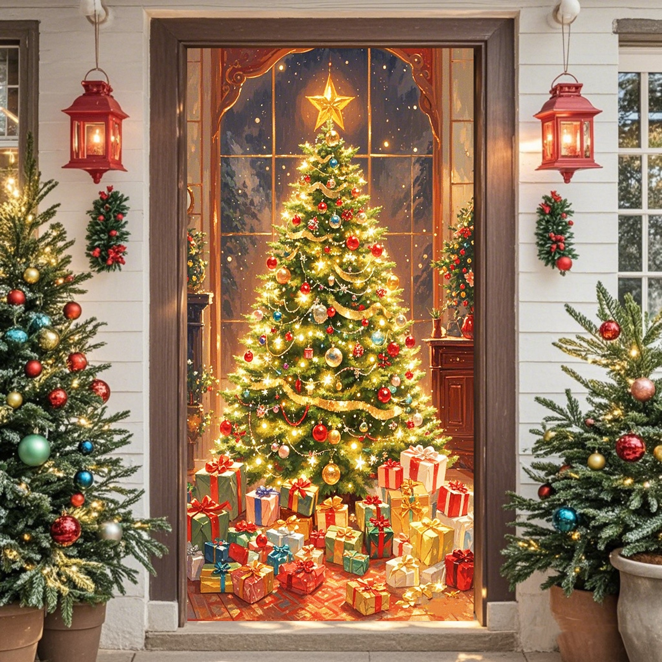 TEMU 1pc Polyester Christmas - , - /outdoor Decoration