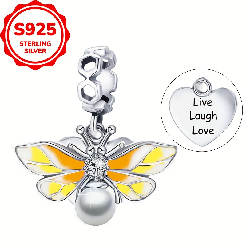 Women's 925 Sterling Silver Charming Bee Pendant Necklace