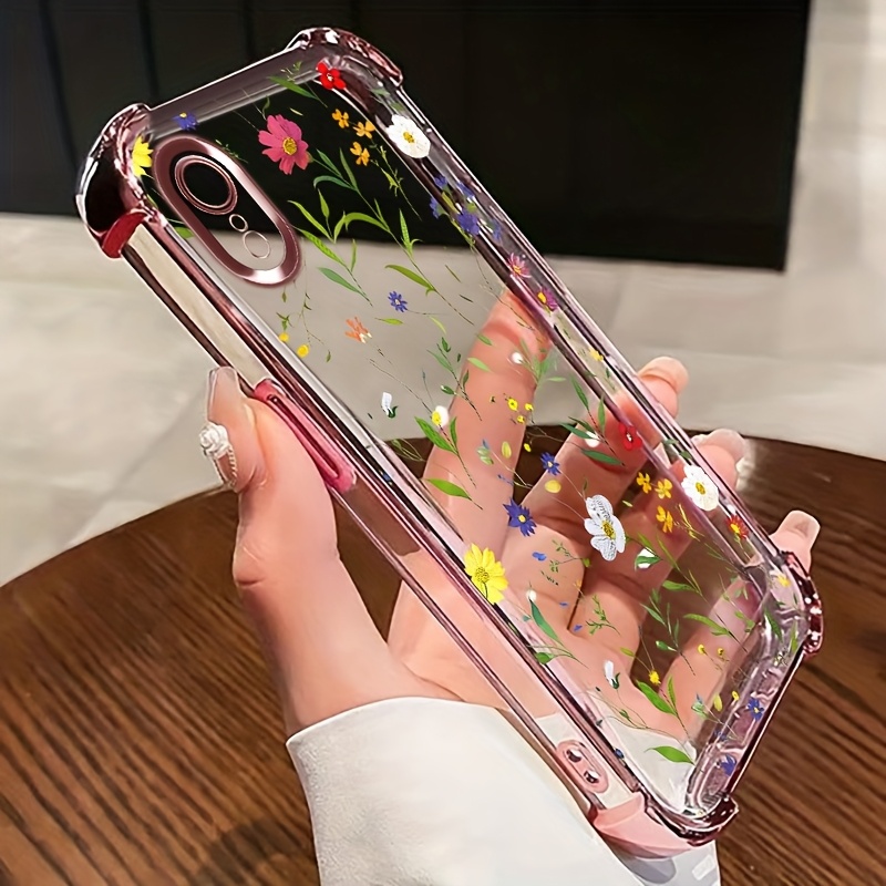TEMU Phone Case: For Iphone X,xr,xsmax,xs Electroplating High-end Transparent Shockproof Four-corner Protrusions Cover Soft Case Tpu Phone Case Full