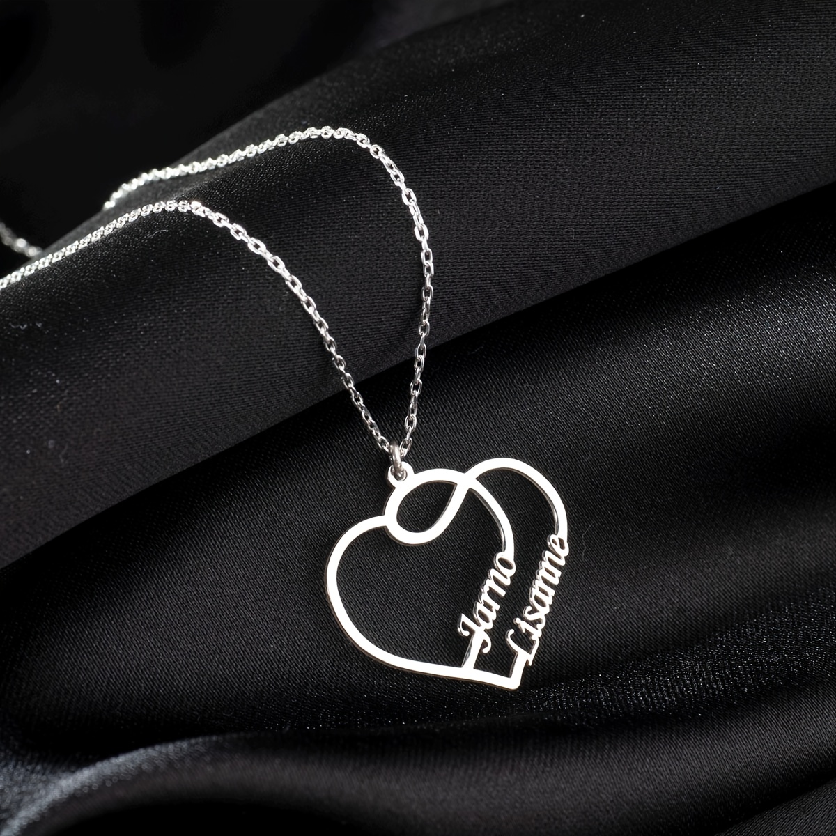 Women's Personalized Infinite Heart Necklace, Romantic Gift