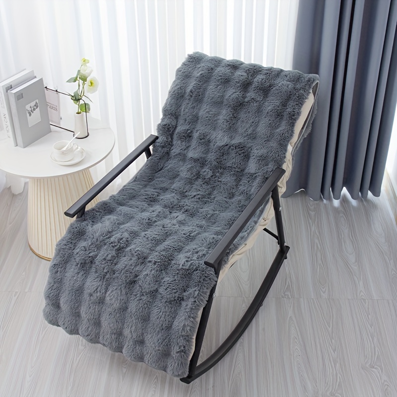1pc Plush Chair Bubble Fleece Cover, , Washable, Suitable For Living Room, Dining Table, Office Chair, Recliner, Lazy Chair, Comfortable Thick Seat And Back Cushion