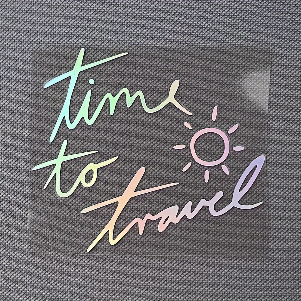 Image of Travel Vinyl Car Sticker - Letter Print, Ideal For Glass/metal Surfaces, Single-use Outdoor Wagon Touring Decoration